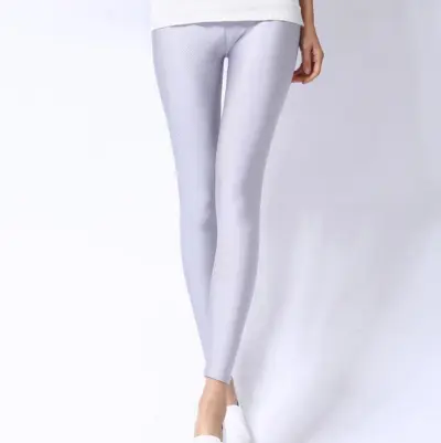 Women Edgy Solid Color High Waist Leggings