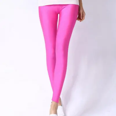 Women Edgy Solid Color High Waist Leggings