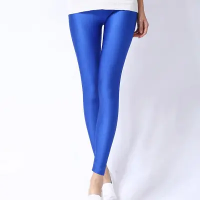 Women Edgy Solid Color High Waist Leggings
