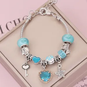 Women Exquisite Heart Shaped Crystal Charm Bracelet