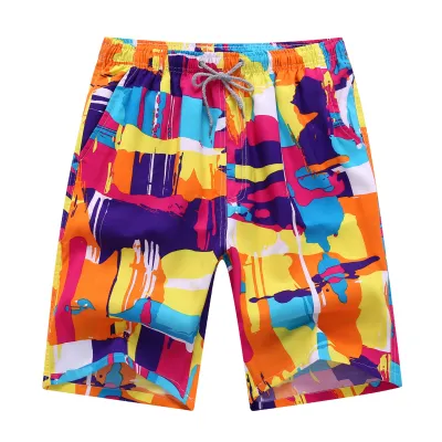 Summer Plus Size Men Beach Pants Quick-Drying Five-Point Loose Shorts Couple Big Pants