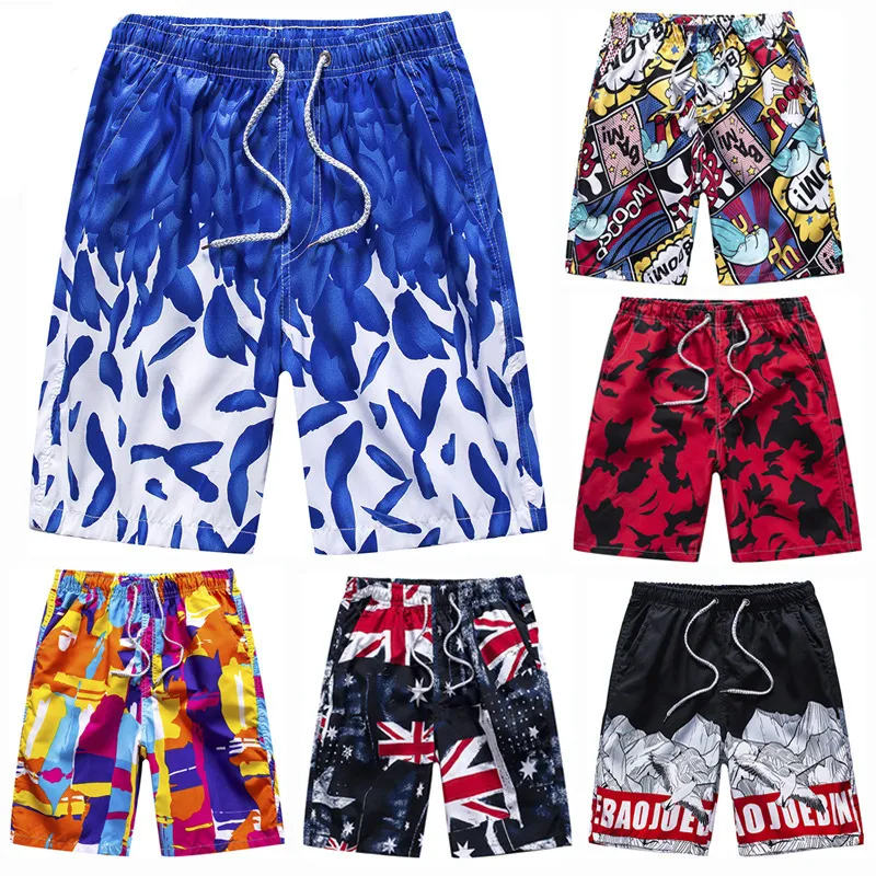 Summer Plus Size Men Beach Pants Quick-Drying Five-Point Loose Shorts Couple Big Pants