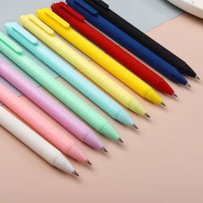 Macaron Colored Retractable Gel Pens Fine Point 0.5mm Black Ink Student Office Stationery
