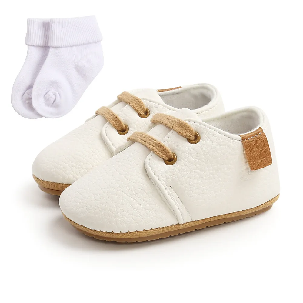 Baby Casual Soft Bottom PU Flat First Walkers for Boys