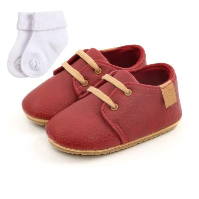 Baby Casual Soft Bottom PU Flat First Walkers for Boys