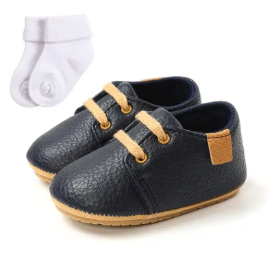 Baby Casual Soft Bottom PU Flat First Walkers for Boys