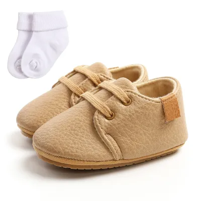 Baby Casual Soft Bottom PU Flat First Walkers for Boys