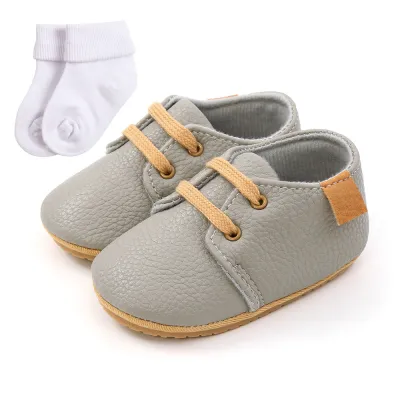 Baby Casual Soft Bottom PU Flat First Walkers for Boys