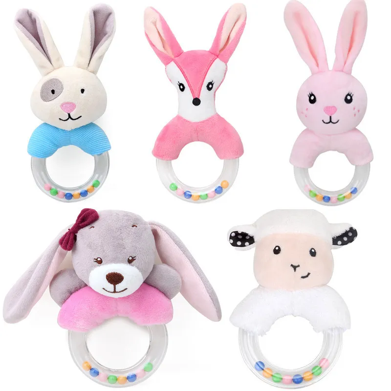 Baby Hand Rattle Newborn Hand Grabbing Soothing Puzzle Plush Toy