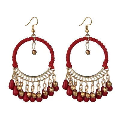 Women Ethnic Bohemia Tassels Drop Earrings