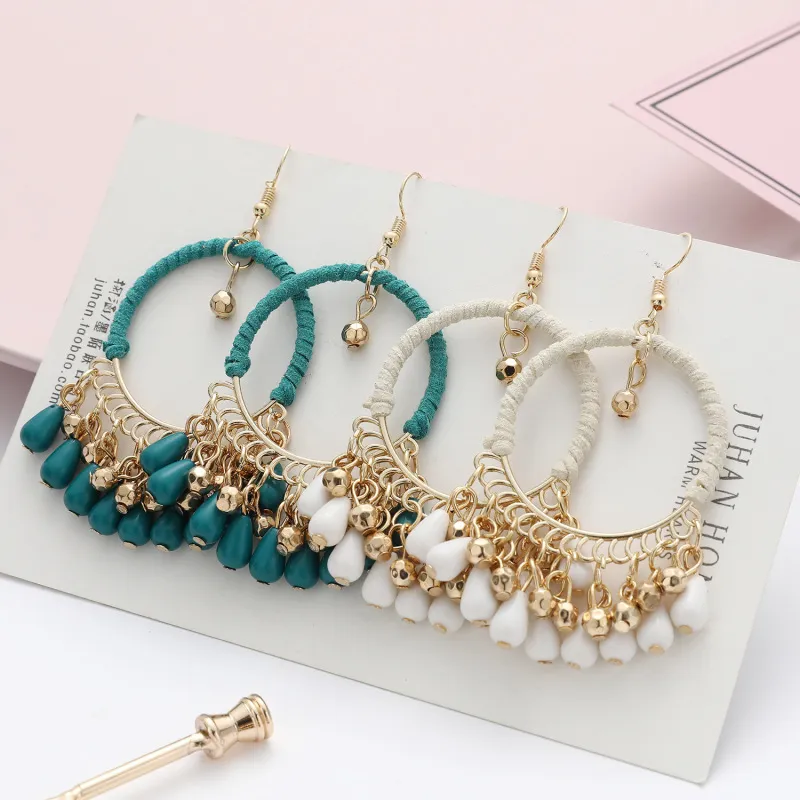 Women Ethnic Bohemia Tassels Drop Earrings