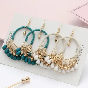 Women Ethnic Bohemia Tassels Drop Earrings