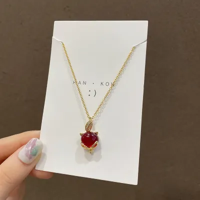 Women Exquisite Rhinestone And Imitation Pearl Stainless Steel Pendant Necklace
