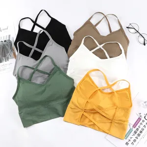 Women Basic Solid Color Yoga Breathable Sports Bra