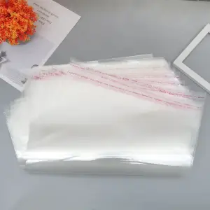 100pcs/pack Transparent Plastic Adhesive OPP Bags for Storage