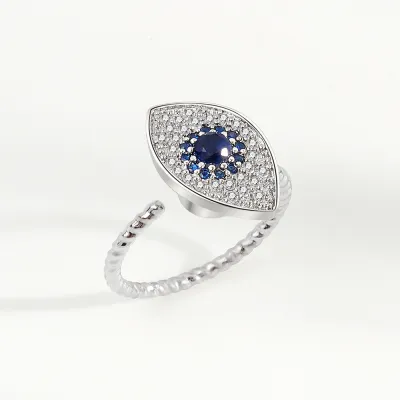 Women Simple Zircon Adjustable Rotary Ring Fashion OL Copper Geometric