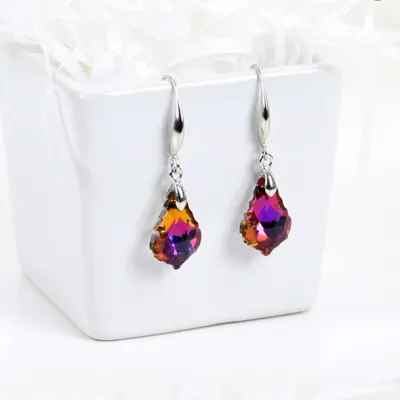 Women Luxury Water Drop Crystal Drop Earrings