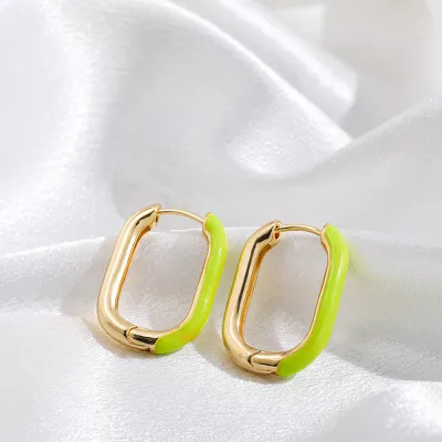 Women Minimalist U Shape Alloy Hoop Earrings