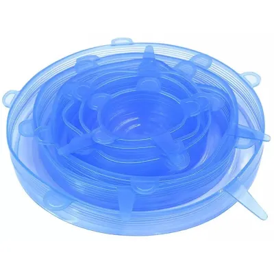 6 Pcs Adjustable Elastic Silicone Cover Cap Universal Expandable Lids For Cans Dishes Bowl Reusable Stretch Kitchen