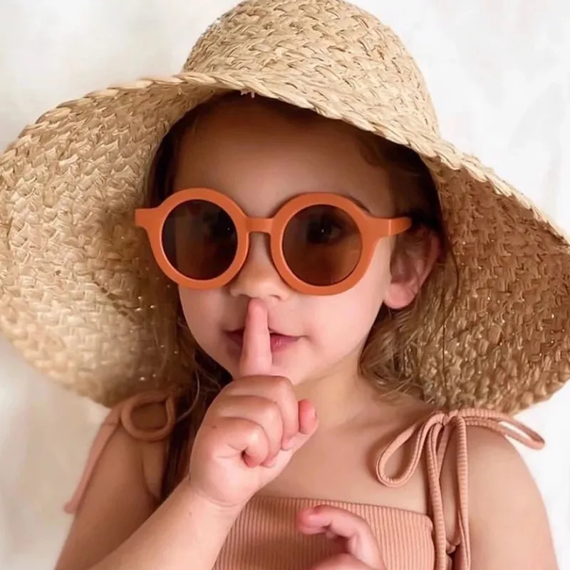 Kid Baby Round Frame Sunshine Cute Sunglasses for Child