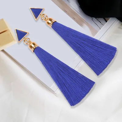 Women Fashion Tassel Pendant Multicolor Acrylic Vintage Star Drop Earrings