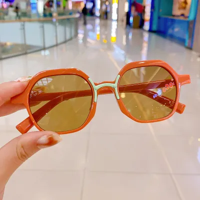KidsFashion Boys And Girls UV Protection Baby Leisure Toys Eye Protection Oval Frame Sunglasses