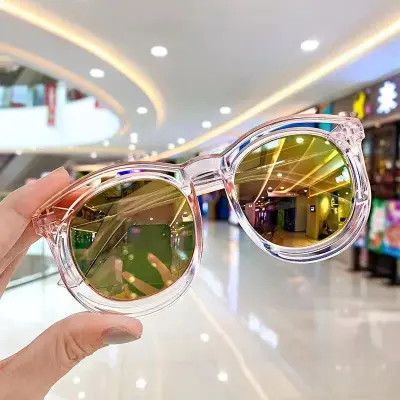 Kids Rice Nail Glasses Fashion Children Oval Frame Sunglasses UV Protection