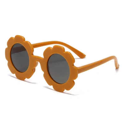 Sunflower Cute Kids Baby Comfortable Round Frame Floral Petal Sunglasses