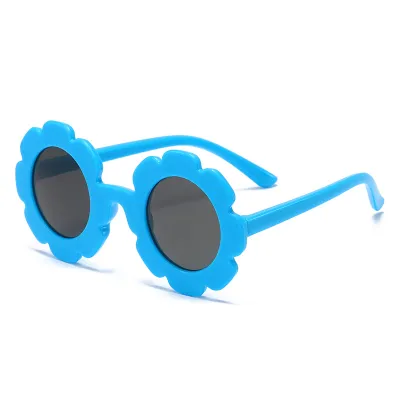 Sunflower Cute Kids Baby Comfortable Round Frame Floral Petal Sunglasses