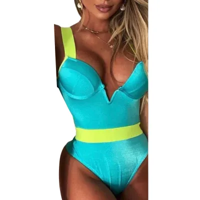Black Push Up Swimsuit Women Splicing Bathing Swimming Suit