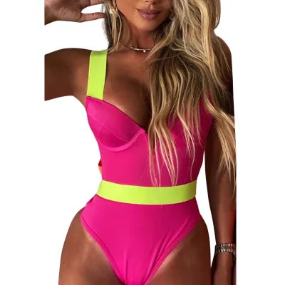 Black Push Up Swimsuit Women Splicing Bathing Swimming Suit