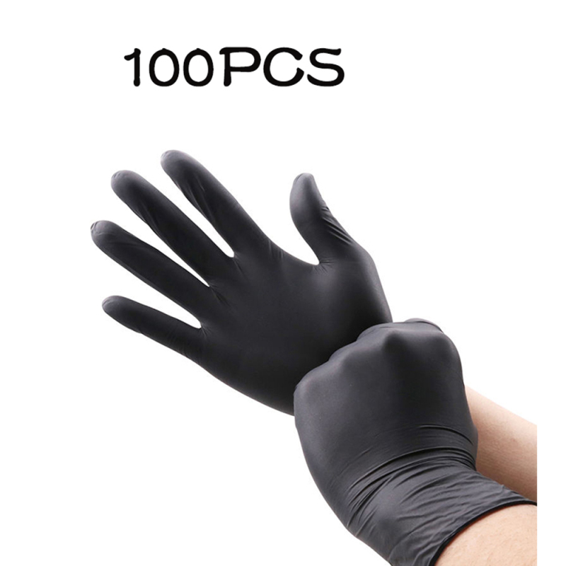 Disposable latex shop gloves black