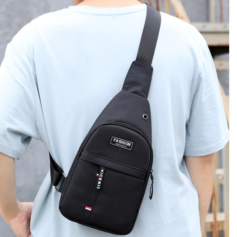 Men Casual Multifunction Crossbody Shoulder Bag with Letter Print