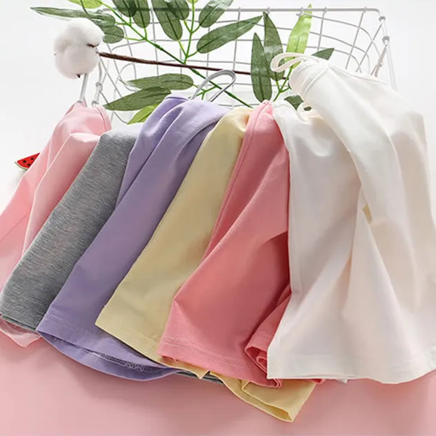 Kids Girls Basic Solid Color Cotton Sleeveless Summer Camisole Tank Top