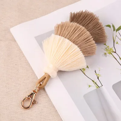 Unisex Bohemian Handmade Color Blocking Tassels Keychain