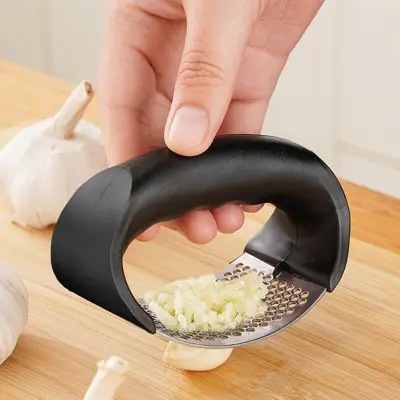 Curve Garlic Press Stainless Steel Mincer Chopper Kitchen Tool
