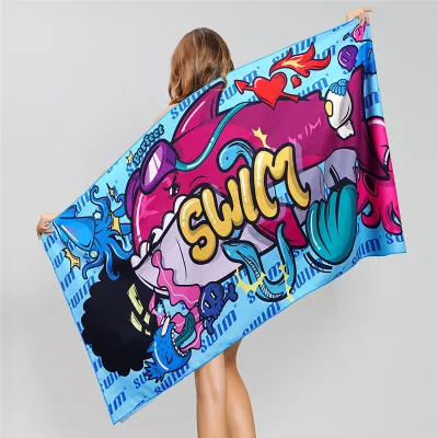 Unisex Letter Pattern Print Decorative Beach Towel