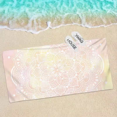 Fashion Mandala Beach Print Rectangular Fringe Towel for Women