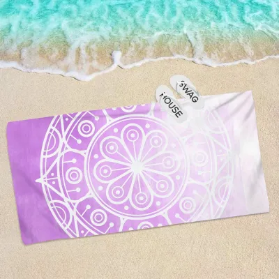 Fashion Mandala Beach Print Rectangular Fringe Towel for Women
