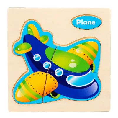 3D Wooden Children's Jigsaw Puzzle Educational Toys Cartoon Unisex 10.5*10.5*0.4cm