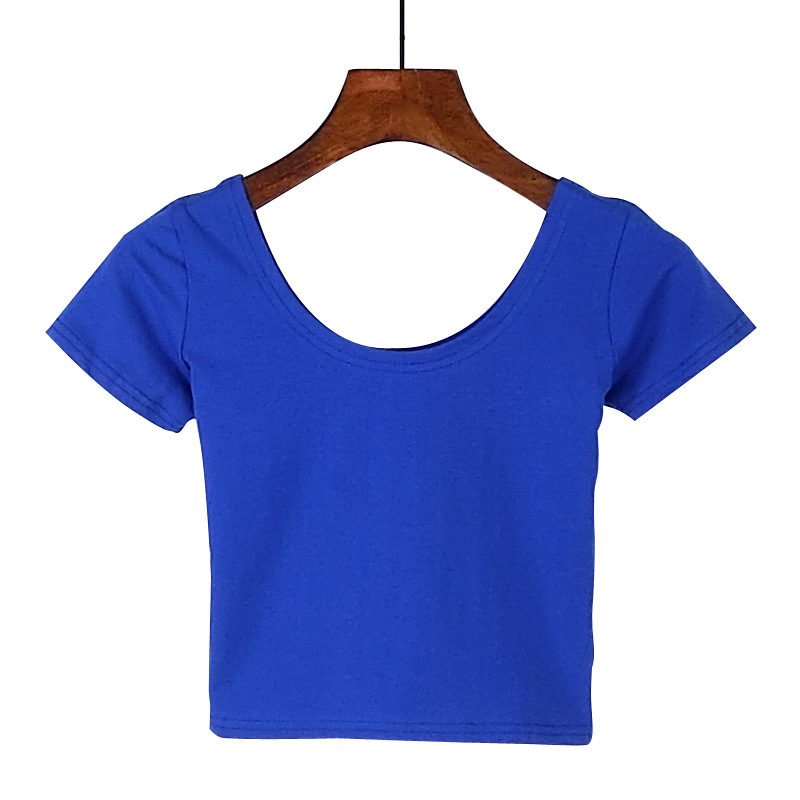 plain blue crop top