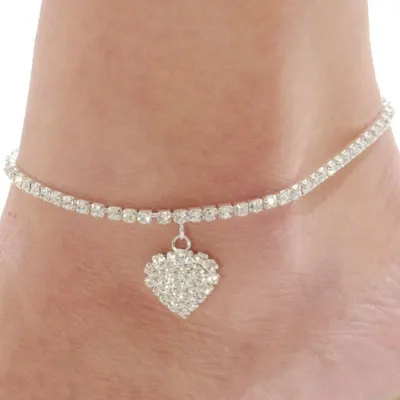 Fashion Personality Love Diamond Exotic Sexy Heart-Shaped Anklet