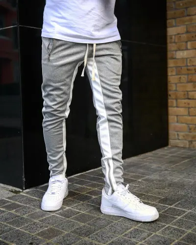 Men Fashion Casual Fitness Skinny Color Block Sports Pants