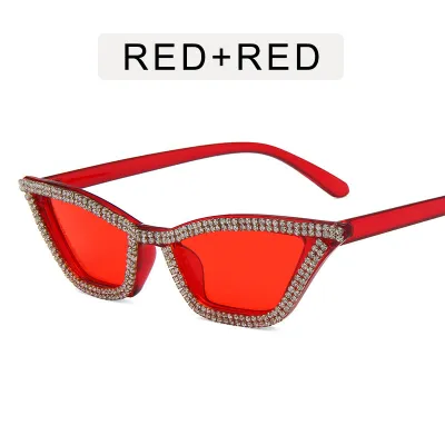 Women Exaggerated Rhinestone Cat Eye Sunglasses
