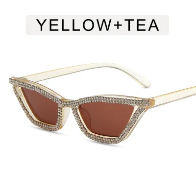 Women Exaggerated Rhinestone Cat Eye Sunglasses