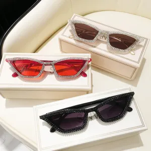 Women Exaggerated Rhinestone Cat Eye Sunglasses