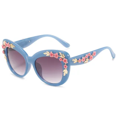 Women Unique Flower Design Cat Eye Sunglasses