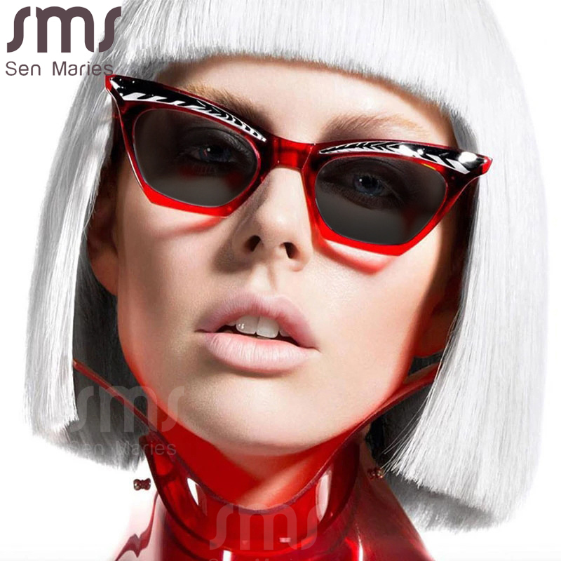 Wholesale Unisex Punk Cat Eye Shaped Frame Sunglasses