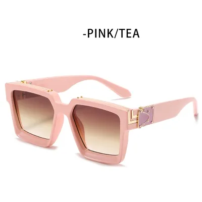 Luxury Steampunk Retro Trend Square Anti-Glare Driving Sunglasses TAC Acetate UV400
