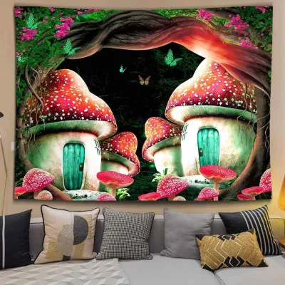Vintage Boho Multicolor Floral Print Wall Tapestry For Room Decor